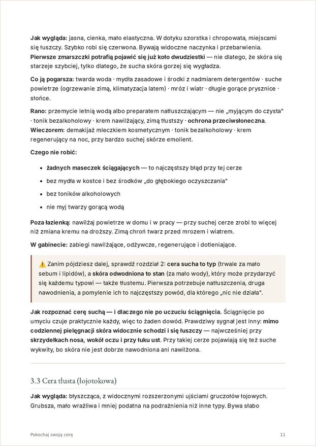 Strona z gotową rutyną poranną i wieczorną